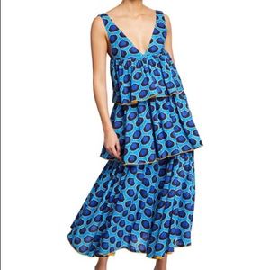 Rhode Leela Sleeveless Print Tiered Midi Dress